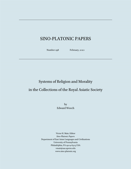 Systems of Religion and Morality in the Collections of the Royal Asiatic Society