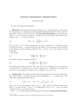 Probability Distributions