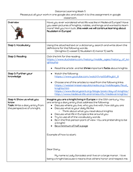 Distance Learning Week 5 Please Put All Your Work in One Google Doc And