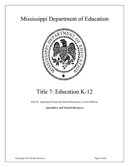 Mississippi Department of Education Title 7