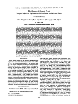 The Genesis of Oceanic Crust: Magma Injection, Hydrothermal Circulation