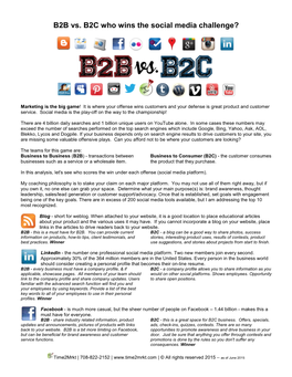 B2B Vs. B2C Who Wins the Social Media Challenge?