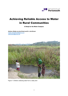 Achieving Reliable Access to Water in Rural Communities