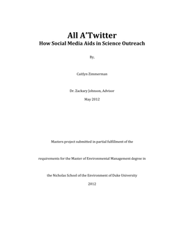 All A'twitter: How Social Media Aids in Science Outreach