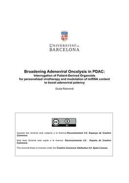 Broadening Adenoviral Oncolysis in PDAC
