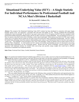 A Single Statistic for Individual Performance in Professional Football and NCAA Men’S Division I Basketball