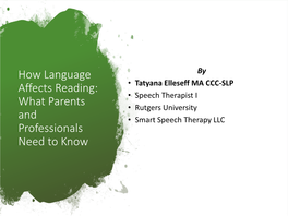 How Language Affects Reading