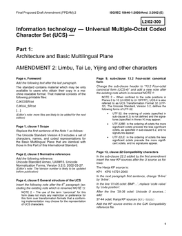Universal Multiple-Octet Coded Character Set (UCS) —