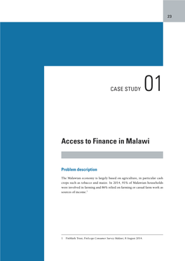 Access to Finance in Malawi