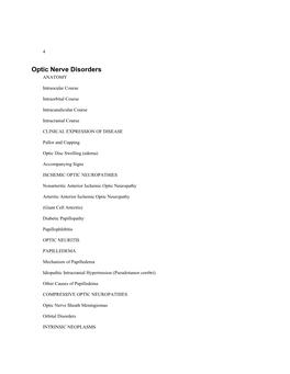 Optic Nerve Disorders ANATOMY