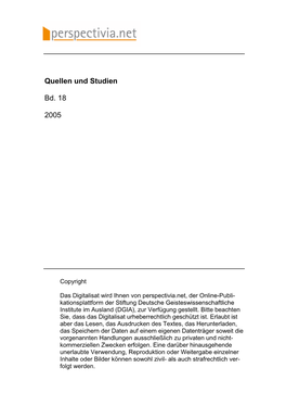 Quellen Und Studien Bd. 18 2005