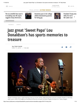 Jazz Great 'Sweet Papa'