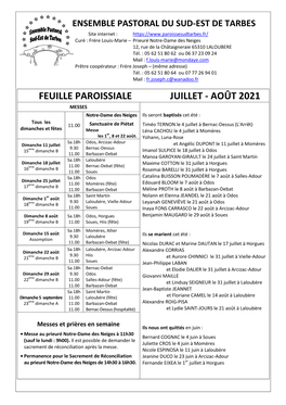 JUILLET-AOUT 2021 Recto