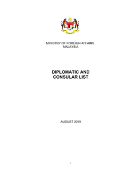 Diplomatic and Consular List