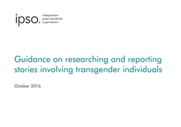 Guidance on Researching and Reporting Stories Involving Transgender Individuals
