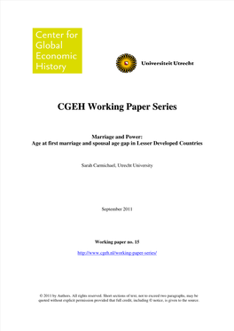 CGEH Working Paper Series