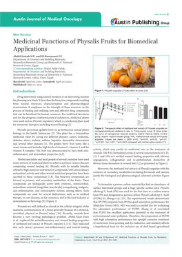 Medicinal Functions of Physalis Fruits for Biomedical Applications