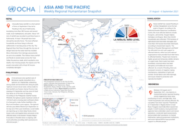 ASIA and the PACIFIC Weekly Regional Humanitarian Snapshot 31 August - 6 September 2021