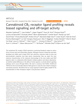 Cannabinoid CB2 Receptor Ligand Profiling Reveals Biased Signalling