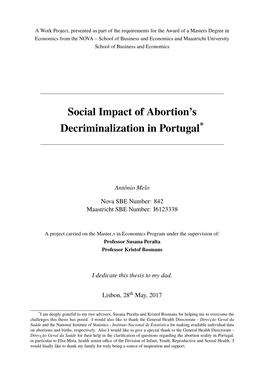 Social Impact of Abortion's Decriminalization in Portugal