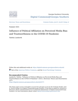 Influence of Political Affiliation on Perceived Media Bias And