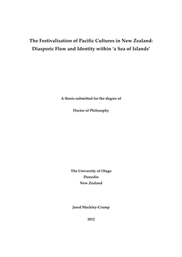 The Festivalisation of Pacific Cultures in New Zealand: Diasporic Flow and Identity Within ‘A Sea of Islands’