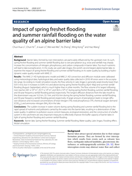 Impact of Spring Freshet Flooding And