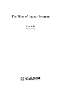 The Films of Ingmar Bergman