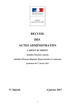 Recueil Des Actes Administratifs