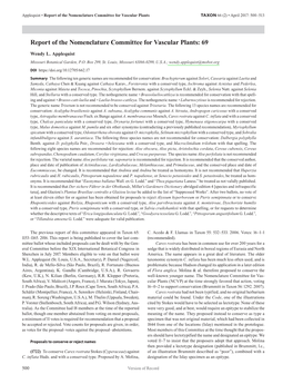 Report of the Nomenclature Committee for Vascular Plants: 69