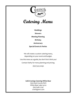 Catering Menu