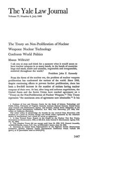 The Treaty on Non-Proliferation of Nuclear Weapons: Nuclear