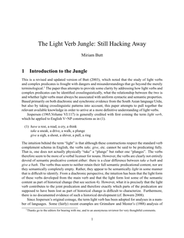 The Light Verb Jungle: Still Hacking Away