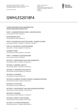 GWHLES 2018 Questionnaire