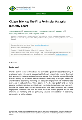 The First Peninsular Malaysia Butterfly Count