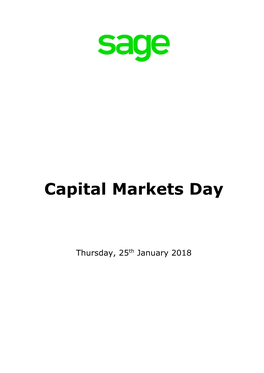 Capital Markets Day January 2018 Transcription
