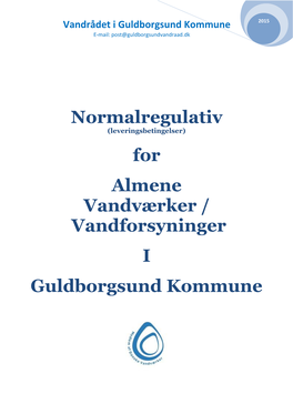 Normalregulativ for Almene Vandværker / Vandforsyninger I