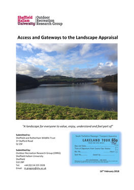 Access and Gateways to the Landscape Appraisal