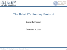 The Babel DV Routing Protocol
