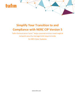 Simplify Your Transition to and Compliance with NERC CIP Version 5