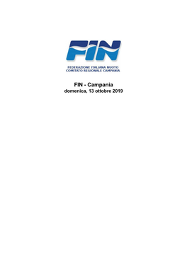 FIN - Campania Domenica, 13 Ottobre 2019 FIN - Campania Domenica, 13 Ottobre 2019