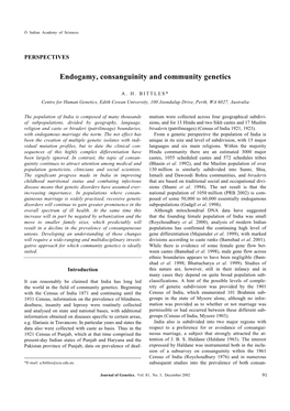 Endogamy, Consanguinity and Community Genetics