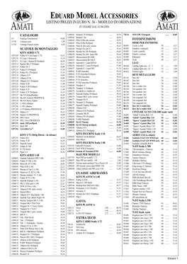 Eduard Model Accessories Listino Prezzi in Euro N