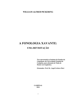 A Fonologia Xavante