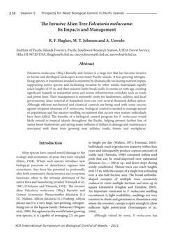 The Invasive Alien Tree Falcataria Moluccana: Its Impacts and Management