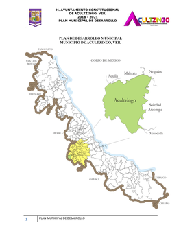 Plan De Desarrollo Municipal Municipio De Acultzingo, Ver