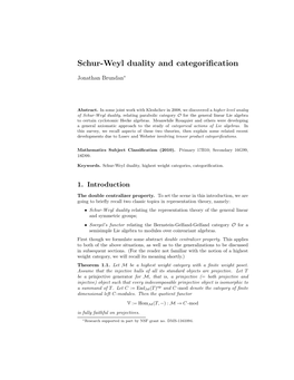 Schur-Weyl Duality and Categorification