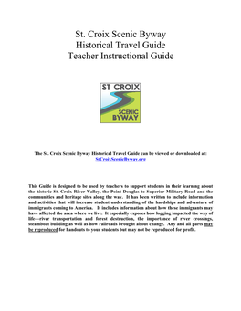 Byway Route Teacher Instructional Guide-Core Standards