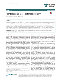 Femtosecond Laser Cataract Surgery Zoltan Z