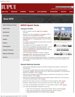 Quick Facts : IUPUI